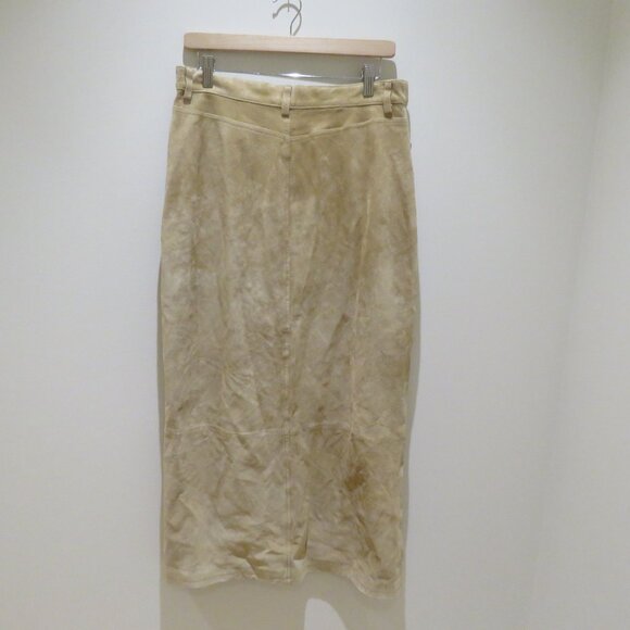 VINTAGE EDDIE BAUER Seattle Suede Washable Leather Midi Skirt Sz 10 Boho Granola - Picture 9 of 14